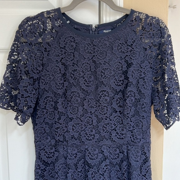 Madewell Navy Blue Magnolia Lace A-line Dress - Picture 2 of 7